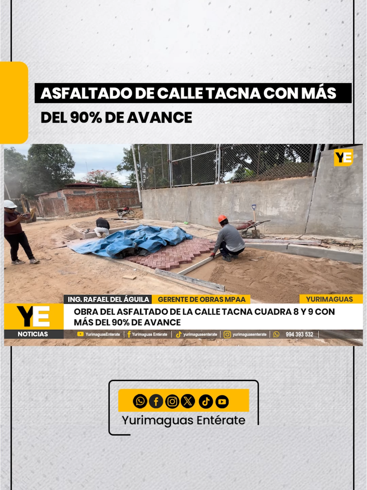 #Yurimaguas ASFALTADO DE CALLE TACNA CON MÁS DEL 90% DE AVANCE