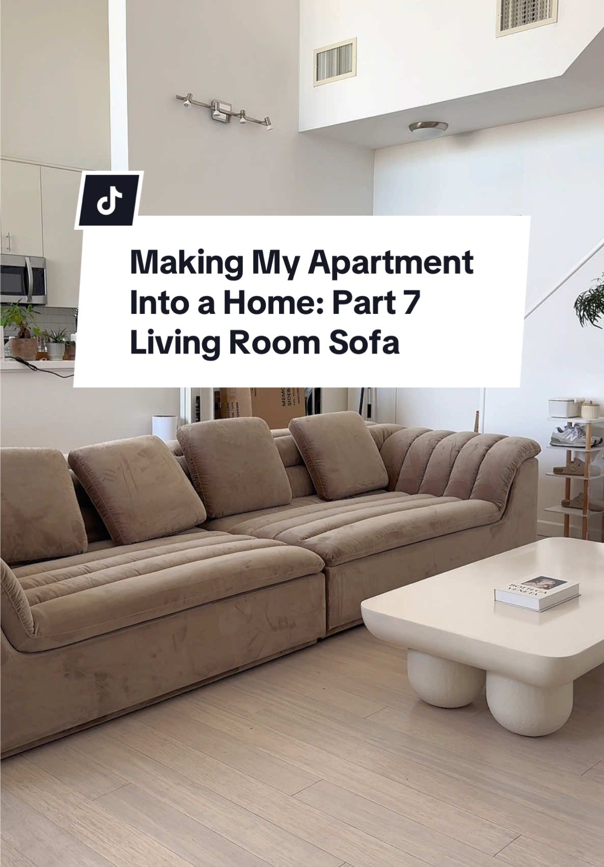 Part 7 of Making My Apartment Into a Home 🏠 We finally got our dream sofa for the living room, and I can’t even explain how happy it makes me (not having any lounging space in the house was hard) 😮‍💨 It instantly changed the vibe of the space and finally feels like the heart of our home!  #livingroomsofa #livingroommakeover #apartmentliving #homeupdate #loftapartment 
