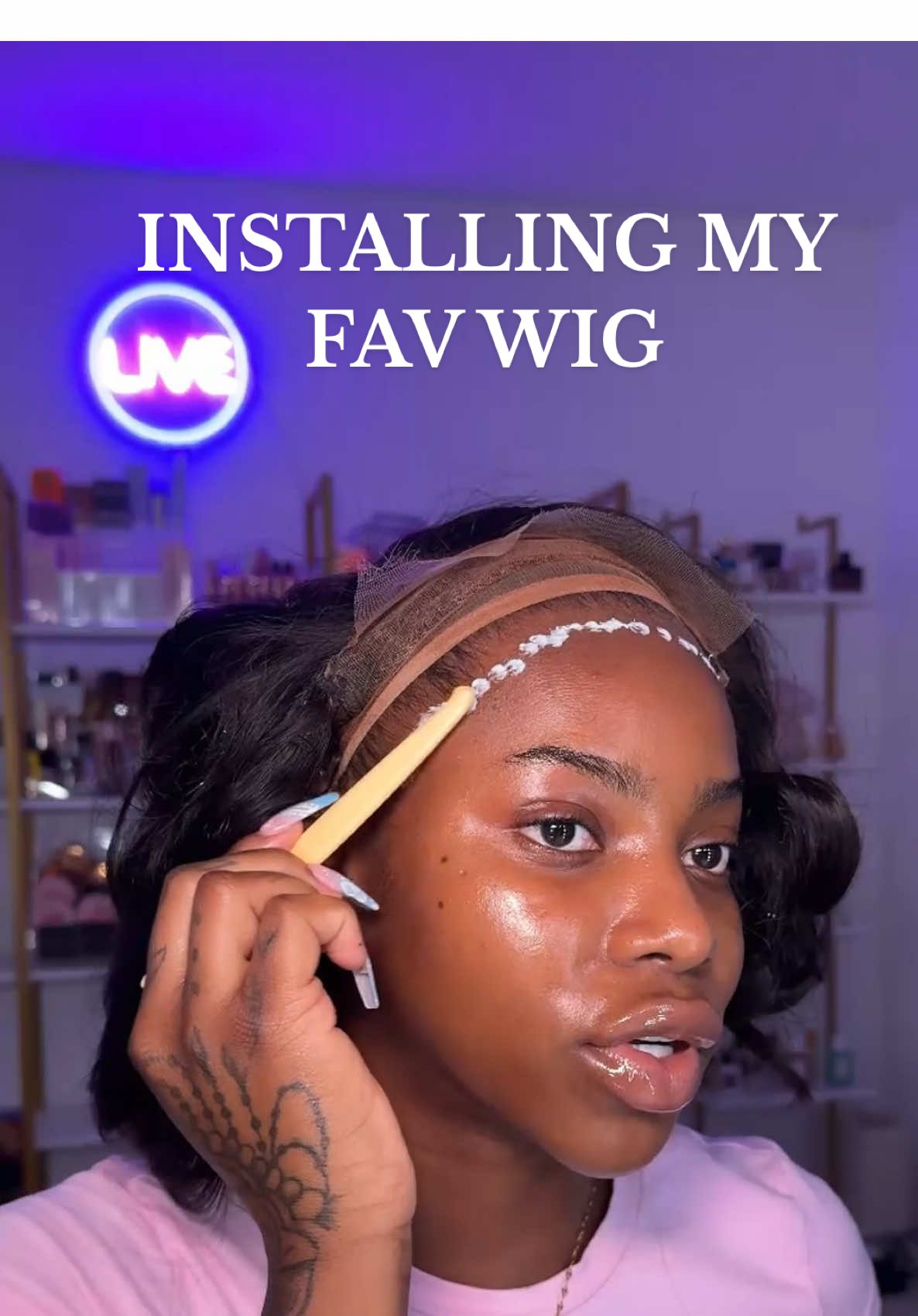 Tapes are annoying idc😭 I just wanted a face lift @hameerat customized this unit 😜 #hair #wig #wiginstall 