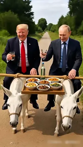 Trump & Putin Donkey Ride Feast 😂 | Funny World Leaders #shorts #trump #fyp #funnyvideos😂 #foryoupage❤️❤️ 