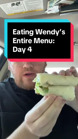 Day 4 of eating Wendy’s until I’ve had the entire menu in the LEAST amount of bites possible Items Had: 1. Grilled Chicken Wrap 2. Jr. Cheeseburger 3. 4pc Buffalo Nuggs @Wendy’s #fyp #viral #wendys #mukbang #eatingshow 