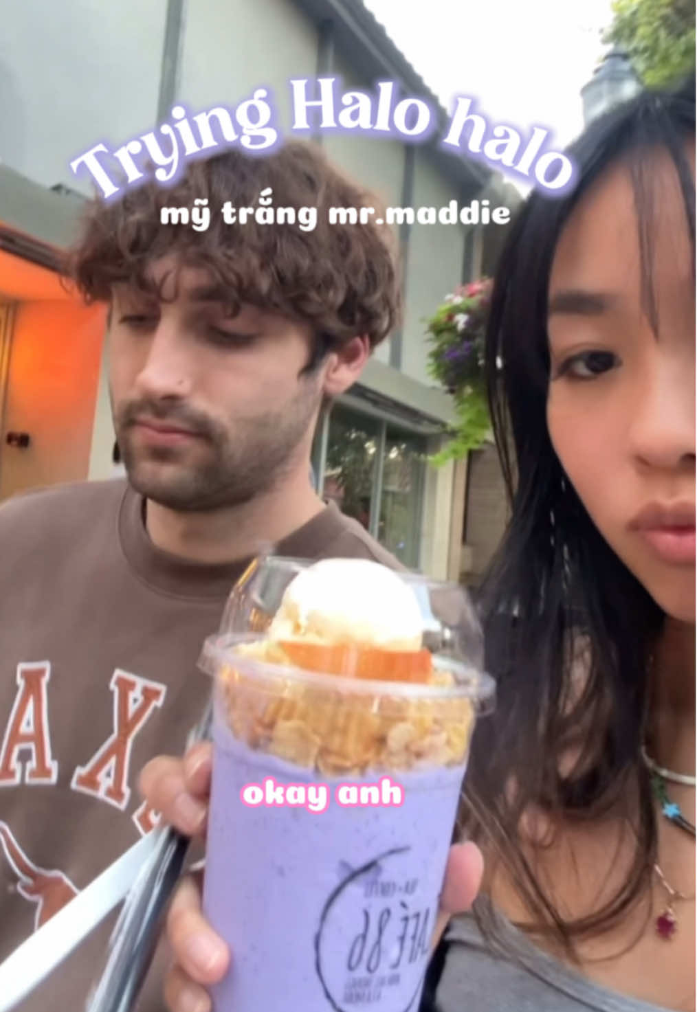 Our first halo halo (“upside down” - they were out of the original) but essentially the same but swaps ube for the base & vanilla icecream for the top! It was a massive cup and we definitely couldve shared it but overall 9/10 experience I love the jellies at the bottom + the crunch of the corn flakes, but I do think it was missing some things like sweetened saba banana, sweet beans, & red bean butttt still finished it all :p  Im eyeing your leftovers in the fridge rn @saigon scrub  📍 Cafe 86 in Mountain View #vietnamese #halohalo #bayareafoodies #learnvietnamese 