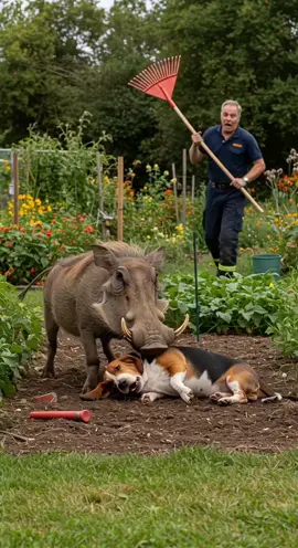Farmer Fights Off Wild Boar to Save His Dog -- -- -- #boarvsdog #farmerrescue #wildrescue #animalhero #farmdrama