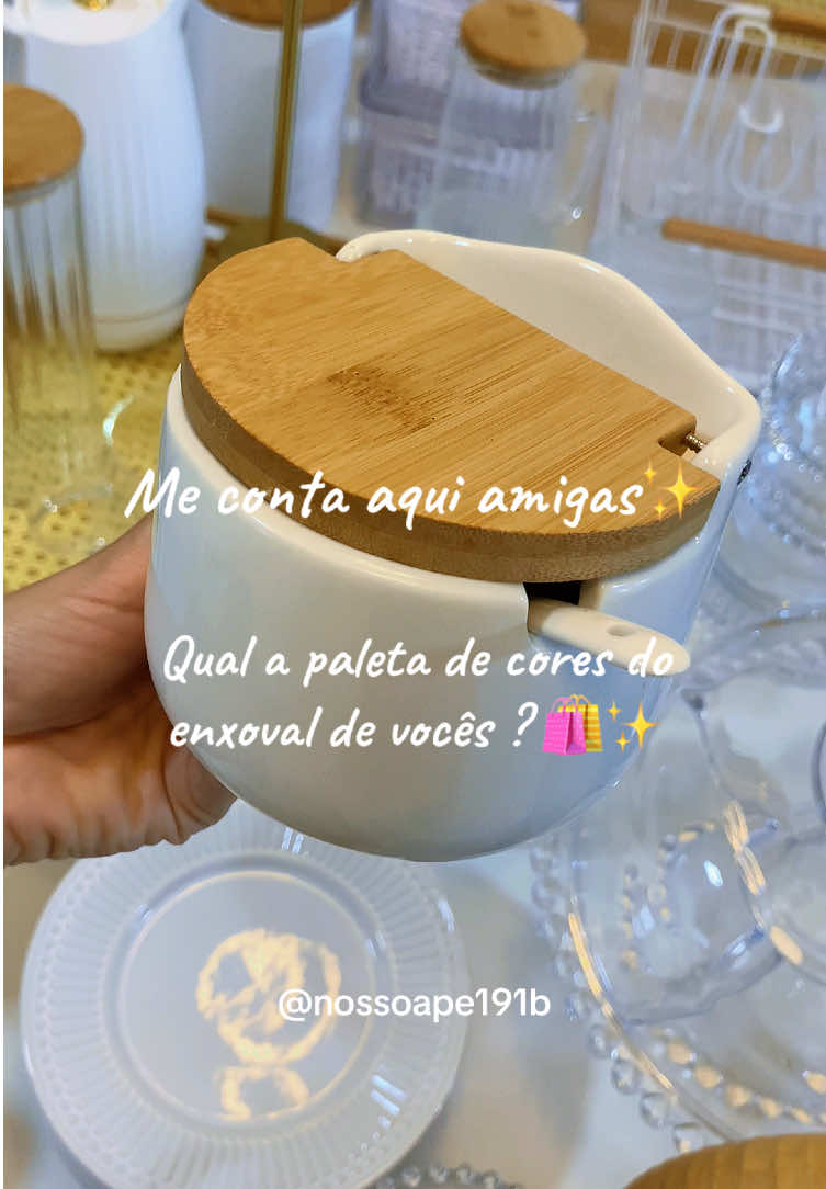 Qual a paleta de cores do enxoval de vocês, amigas? 🛍️🏠💳✨ #casa #cozinha #casamento #achadinhos #ofertas 