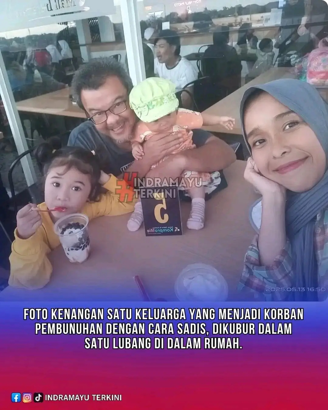 innalillahi wainnailaihi roji'un..  ya allah semoga keluarga Pak H. Saroni diterima amal ibadahnya disisi allah.. aamiin y allah...  dan yg telah membunuh sekeluarga segera ketangkap.. pembunuhan secara sadis..  #indramayu  #innalillahiwainnalillahirajiun 