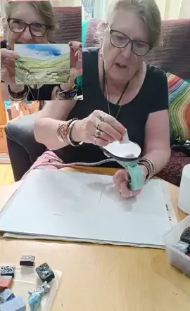 lanscape painting in wax with an iron  #painting  #arretonbarns  #isleofwight  #encausticart 