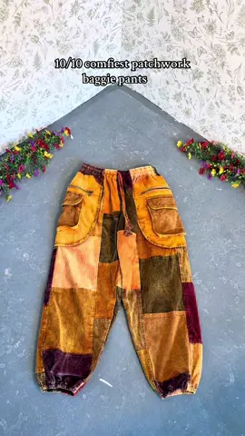 The most comfiest patchwork corduroy baggy pants that are unisex style!!! #corduroy #baggypants #winterfashion #karmanepalcrafts #unisexfashion 