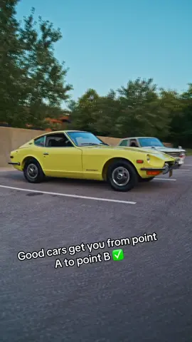 A wise man once said it best… Good cars get you where you need to go ✅ Great cars? They’ll get you in trouble 😏🔥 Which side are you on? 👇 #Datsun240Z #Datsun510 #JDMClassics #CarTok #ProjectCar      