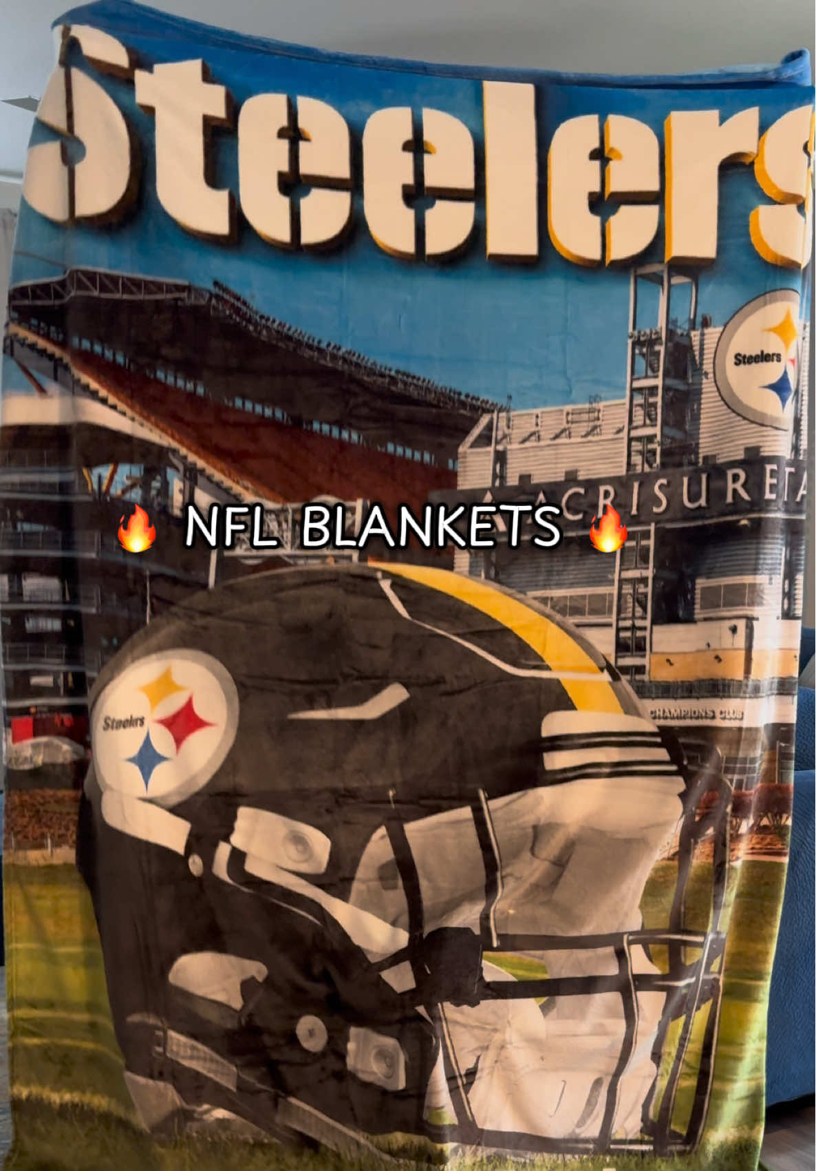 NFL big Helmet Blankets!! 🔥🔥🔥 #nfl #blanket #nflfootball #steelers #tiktokshopcreatorpicks 