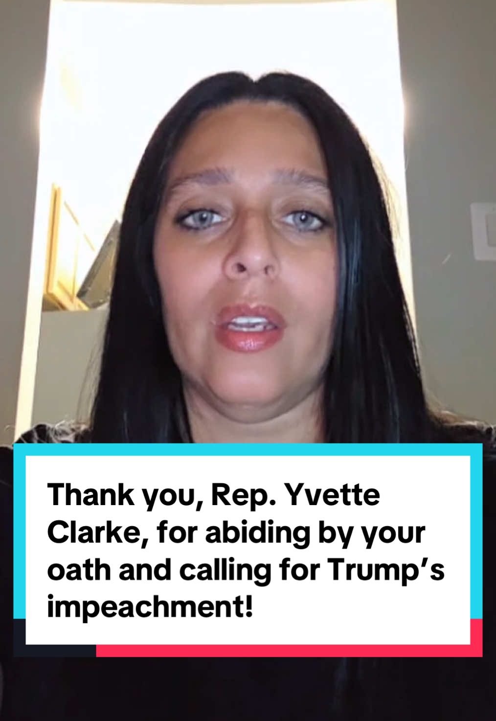 📣 A constituent of Rep. Yvette Clarke (NY-09) has a message for her: Thank you, Congresswoman, for abiding by your oath and voting to advance Rep. Al Green’s article impeachment back in June. Now, we need you to use your platform to draft your own article of impeachment and bring it to the House floor for a vote. The future of our Constitution and our republic depend on leaders like you. #ImpeachTrump 