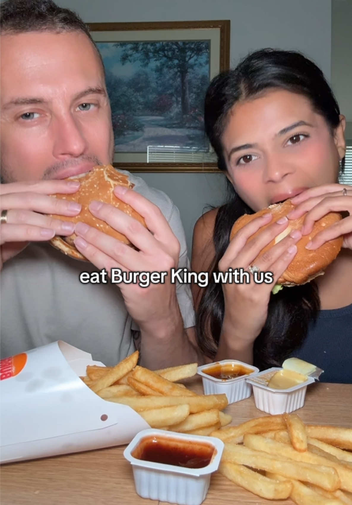 Hi friends! We missed you guys!!!! We are officially back to regularly scheduled programming - enjoy some Burger King whoppers & fries with us 🍔 we love sauces — our favorites are BBQ, honey mustard, and of course sweet n sour. 🤤@Burger King #burgerking #whoppers #eating #fyp #mukbang 