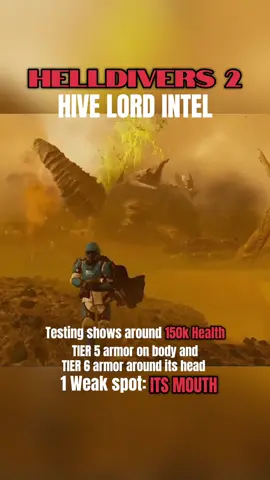 HELLDIVERS 2: Hive Lord Intel #helldivers2 #helldivers2gameplay #helldivers2game #helldivers2lore #helldivers2fyp 