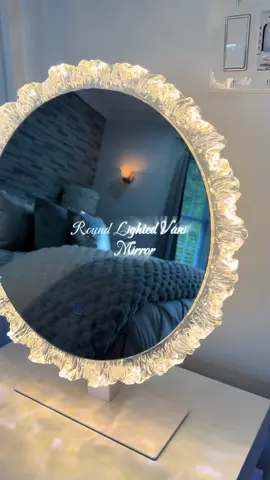 This Round Lighted Mirror is so beautiful! It does three different light modes and you can brighten and dim. So pretty to put in your bathroom, closet and bedroom. Click on the shopping bag to check it out. #lightedmirror #mirror #mirrors #vanitymirror 