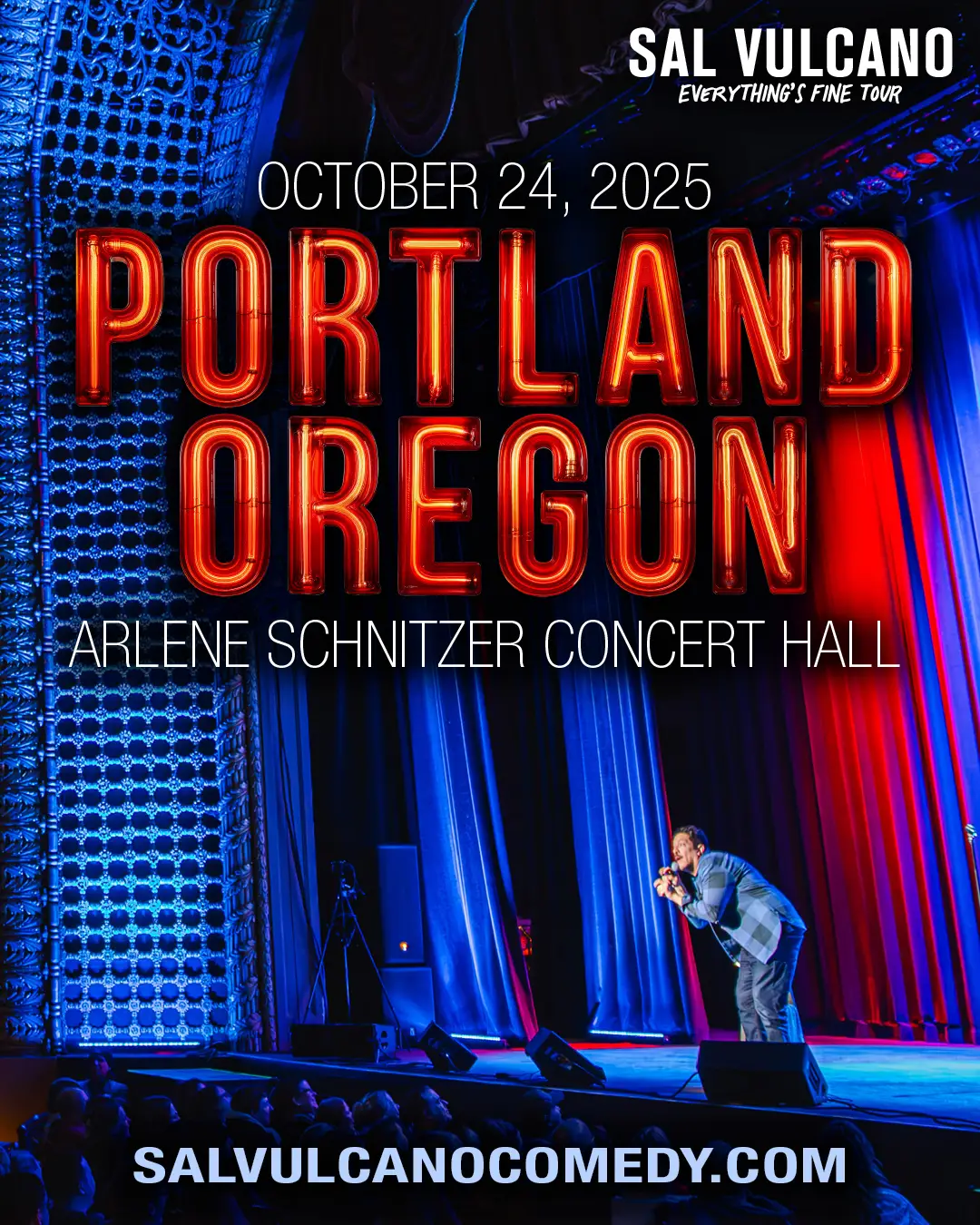 🌹PORTLAND🌹 I'm bringing the Everything's Fine Tour to the Arlene Schnitzer Concert Hall on October 24th.  Come have some laughs with me and get your 🎟 at www.salvulcanocomedy.com