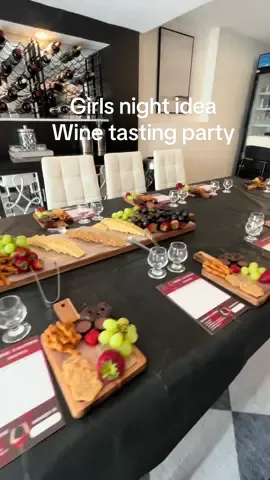 Fun girls night idea. Creating a wine tasting party at home. #girlsnight #wineflight #girlsnightideas #winetasting #chaurcuterieboardparty 