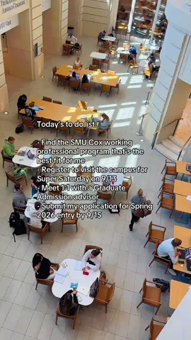 On todays to do list: Find the MBA at SMU Cox that fits your lifestyle! 🎓 MBA Direct – Online, built for early-career pros 💻 Online MBA (OMBA) – Flexible + virtual 🌙 Professional MBA (PMBA) – Evening, on campus 🌟 Executive MBA (EMBA) – Transformative for senior leaders 📅 Apply by the deadline for priority admission + scholarship consideration through the link in our captions! #SMUCox #MBA  #CareerGrowth #trend #todolist 