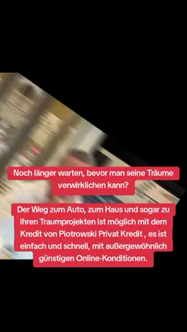 Noch länger warten, bevor man seine Träume verwirklichen kann? Der Weg zum Auto, zum Haus und sogar zu Ihren Traumprojekten ist möglich mit dem Kredit von Piotrowski Privat Kredit , es ist einfach und schnell, mit außergewöhnlich günstigen Online-Konditionen. #finanzamt #fürdich #kredit #schufa #geld 