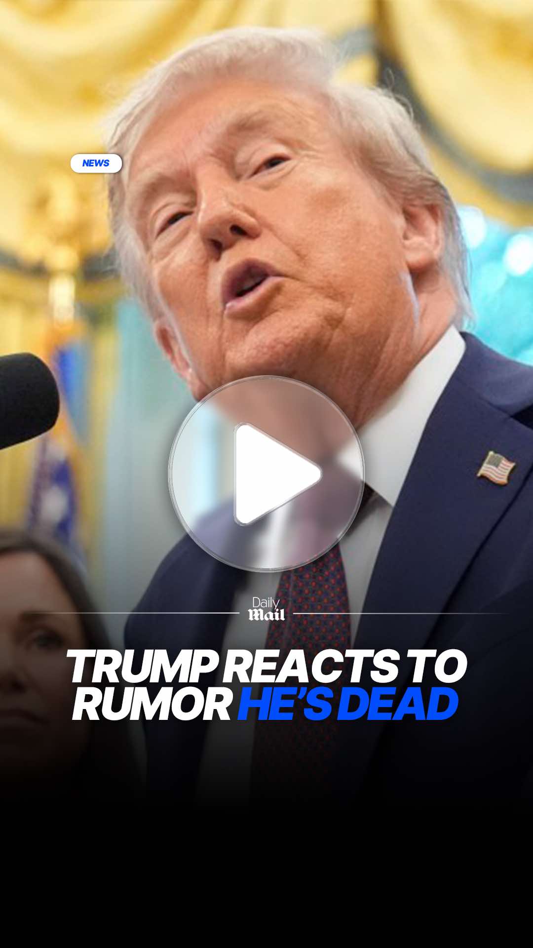 A very much alive President Donald Trump reacted to social media rumors suggesting he was 'dead' during a White House event on Tuesday.  Read the full story at Daily Mail. #news #Trump #whitehouse #politics