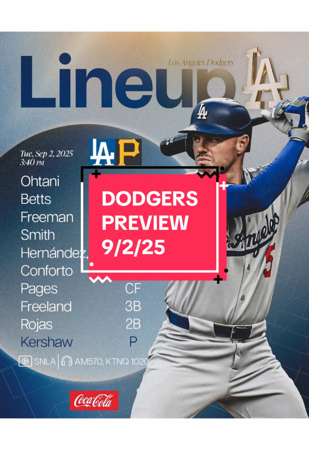 DODGERS PREVIEW 9/2/25 #losangelesdodgers #dodgerspreview #pittsburghpirates #MLB 