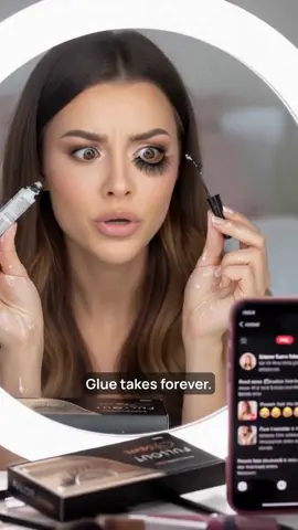 Still using lash glue in 2025? Girl, we need to talk. 🧠 73% of lash users say glue is the most annoying part. 👁️ 1 in 5 get eye irritation from glue. 📦 Magnetic lashes? Reusable 30+ times.
