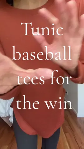 Nothing like a tunic top to cover the front and the middle and the back and the side lol. #longtshirt #tunictop #baseballtee #bellycoveringtop 