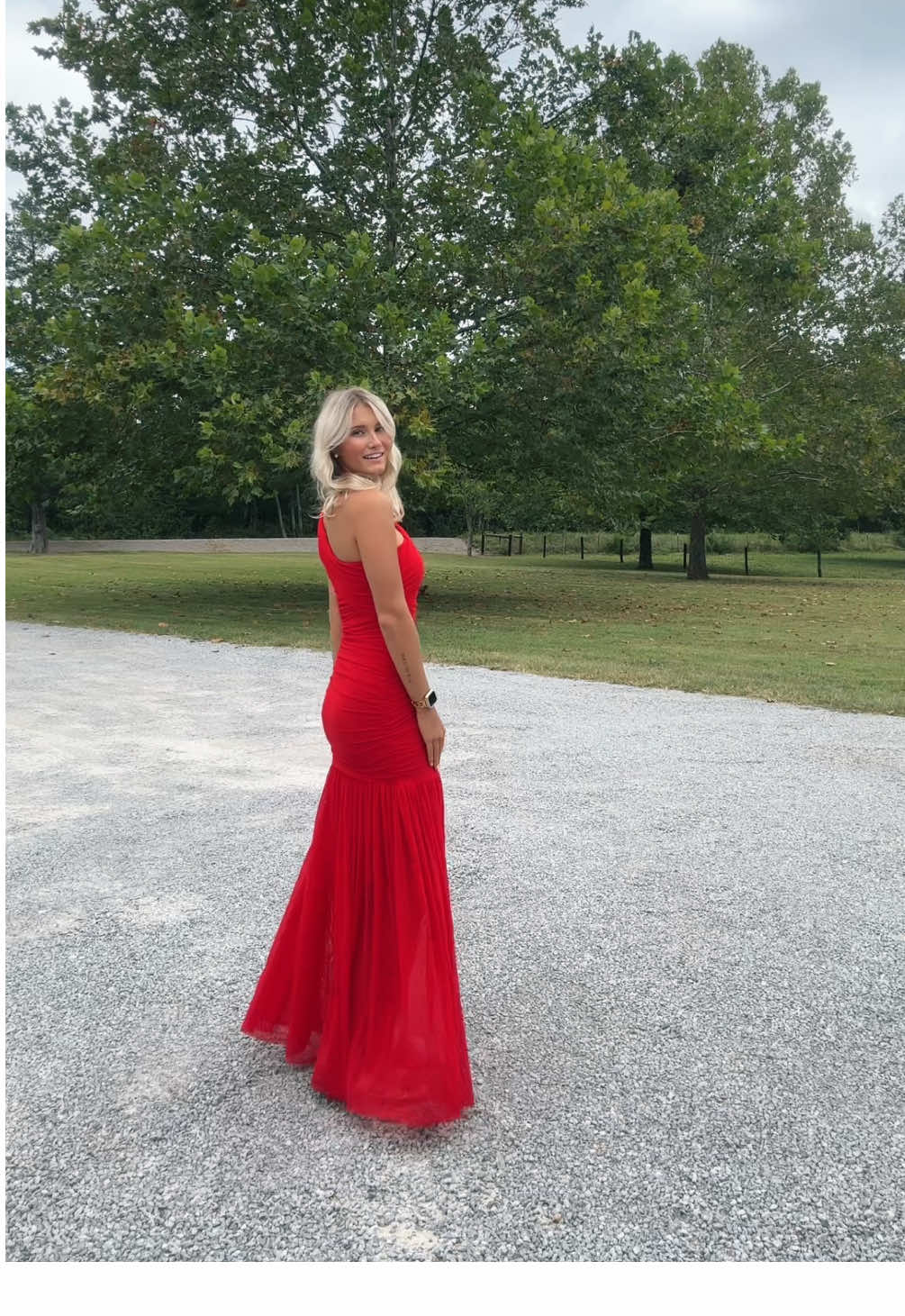 I look so akward but look at the dress😍😍 #redformaldress #fyp #collab 