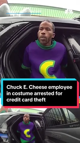 New video shows a Chuck E. Cheese worker in the restaurant chain's signature mouse costume being arrested for credit card theft at a Tallahassee location in July. #nbcla