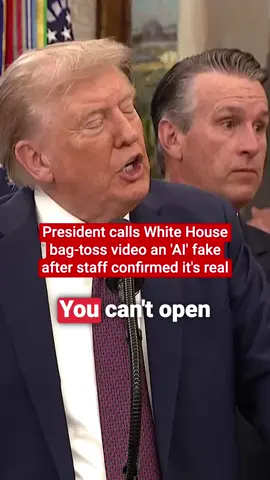 A video that captured a mysterious object being thrown out of a White House window went viral, sparking wild conspiracy theories online before competing explanations were offered by an administration official - and Donald Trump himself. During a press conference Tuesday (2 September), the president initially said he hadn't seen the video, but then said it was “probably AI-generated” because the windows can’t be opened. Click the link in bio for more 🔗