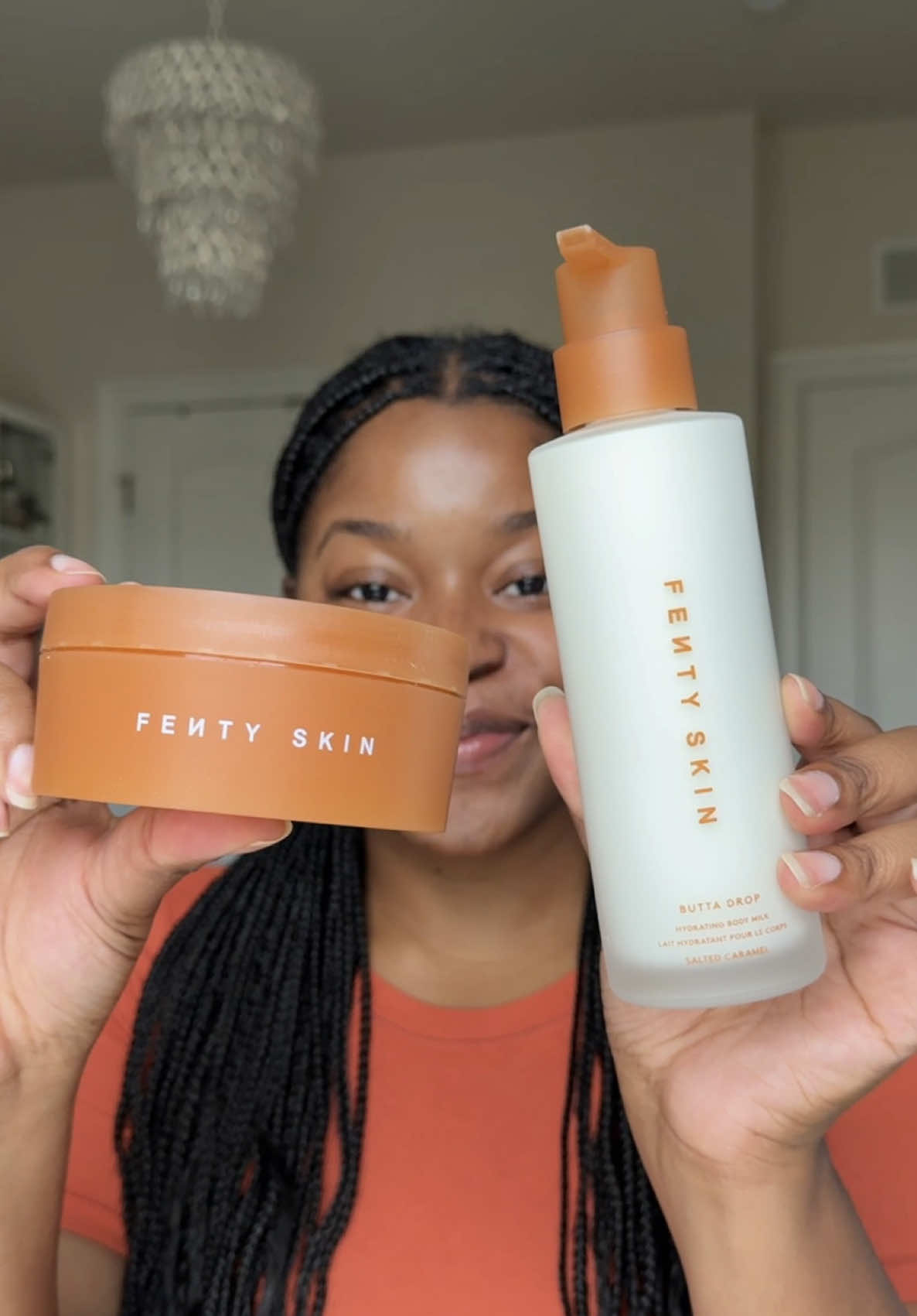 RUN don’t walk to get this limited edition Salted Caramel @Fenty Skin body milk and cream. I liveeeee for a gourmand scent and just in time for the cozy fall layering combs! Chef’s kiss 😩🧡🍁 #fentyskin #buttadrop #fallscents #bodycareroutine #fragrancetok 
