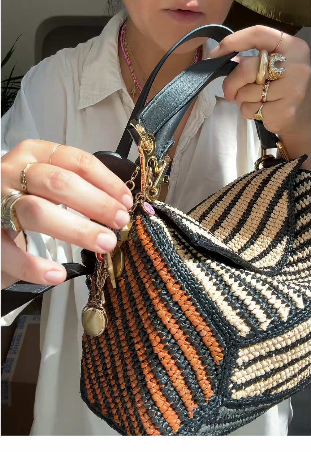 Obsessed now with putting vintage charms on me bags #OOTD #Style #FitCheck #Bag #outfit 