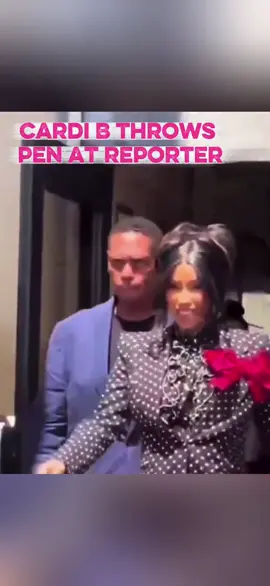 Cardi B throws pen at reporter  #cardib #fyp #celebrity #viral 