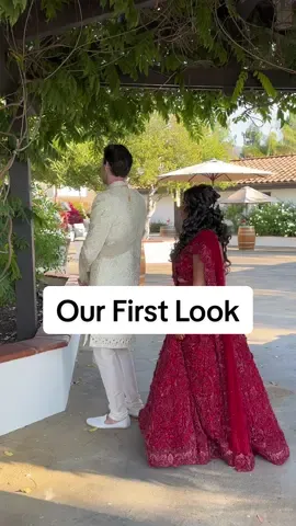 Our first look for our Indian Wedding 🥹 #Indianbride#desiwedding#firstlook 