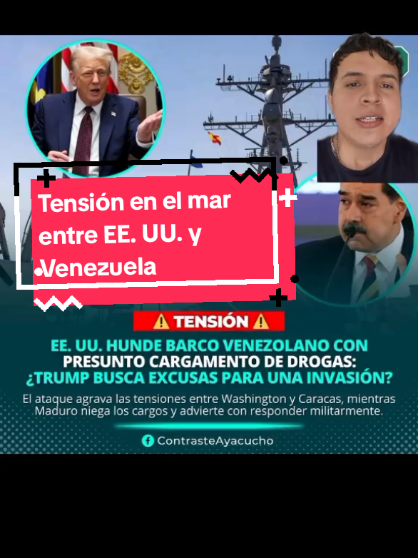 Situación entre EE. UU. y Venezuela genera preocupación internacional. El gobierno estadounidense informó que sus fuerzas interceptaron una embarcación proveniente de Venezuela bajo sospecha de transportar sustancias ilegales. Este hecho ocurre en medio de un despliegue militar en aguas cercanas, lo que aumenta la tensión en la región. Mientras tanto, Washington señala directamente al gobierno de Nicolás Maduro, que por su parte rechaza las acusaciones y ha respondido con movilización de tropas y fuertes declaraciones. Una situación que eleva las alertas y pone nuevamente a ambos países en el centro del debate internacional. 🌎⚠️ #ÚltimaHora #Tensión #EEUU #Venezuela #NoticiasMundo 