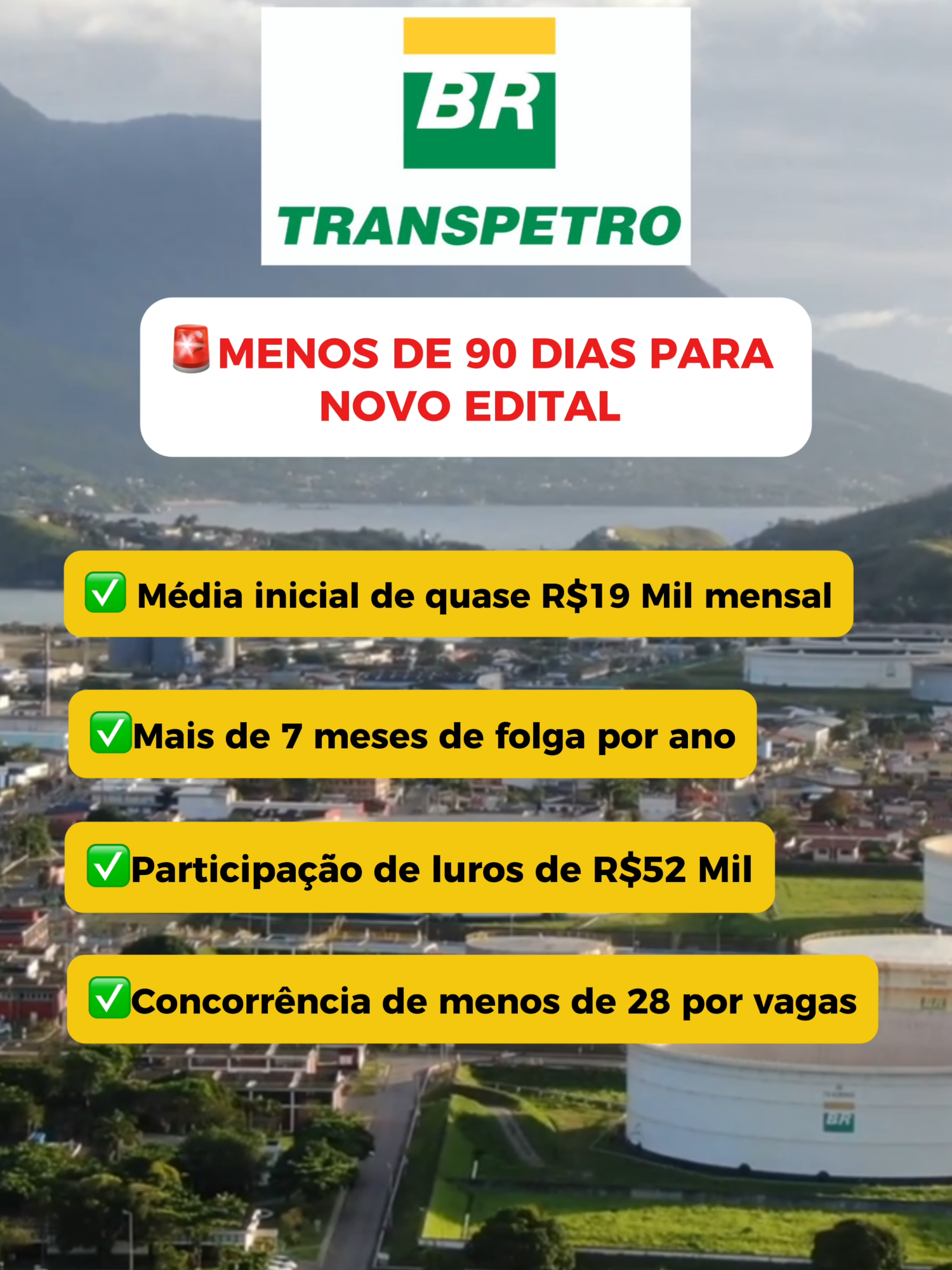 🚨Menos de 90 dias para o próximo edital do Sistema Petrobras!  ✅Se você quer ter acesso a um curso gratuito para começar a estudar, toque no link da bio! #concursopetrobras #concursotranspetro #petrobras #transpetro #cesgranrio #aceleradorpetrobras #offshore