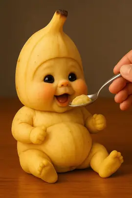 Banana comendo, baby fruit 🍌✨ ASMR #asmr #satisfyingvideos #aiasmr #eating #banana 
