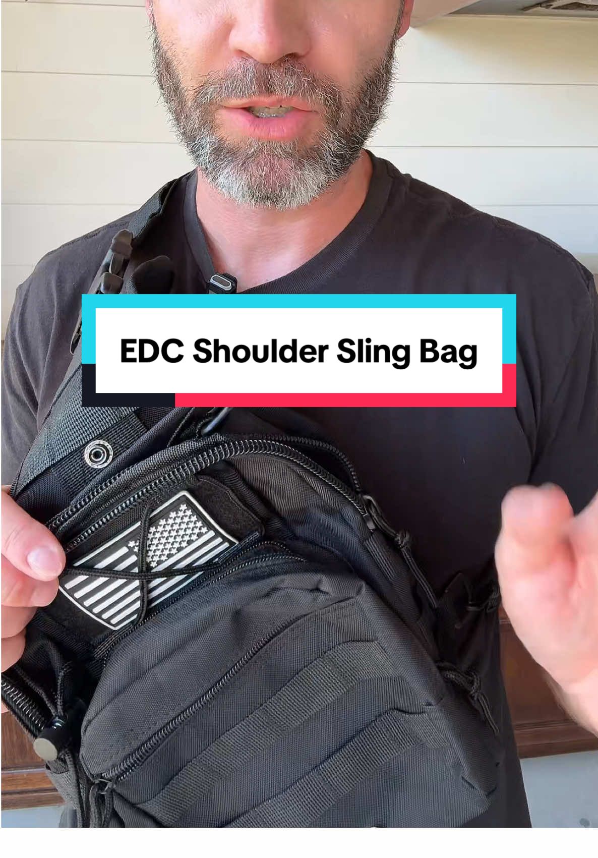 Small but roomy tactical EDC shoulder sling bag #edc #tacticalbag #tactical #manbag #fyp 
