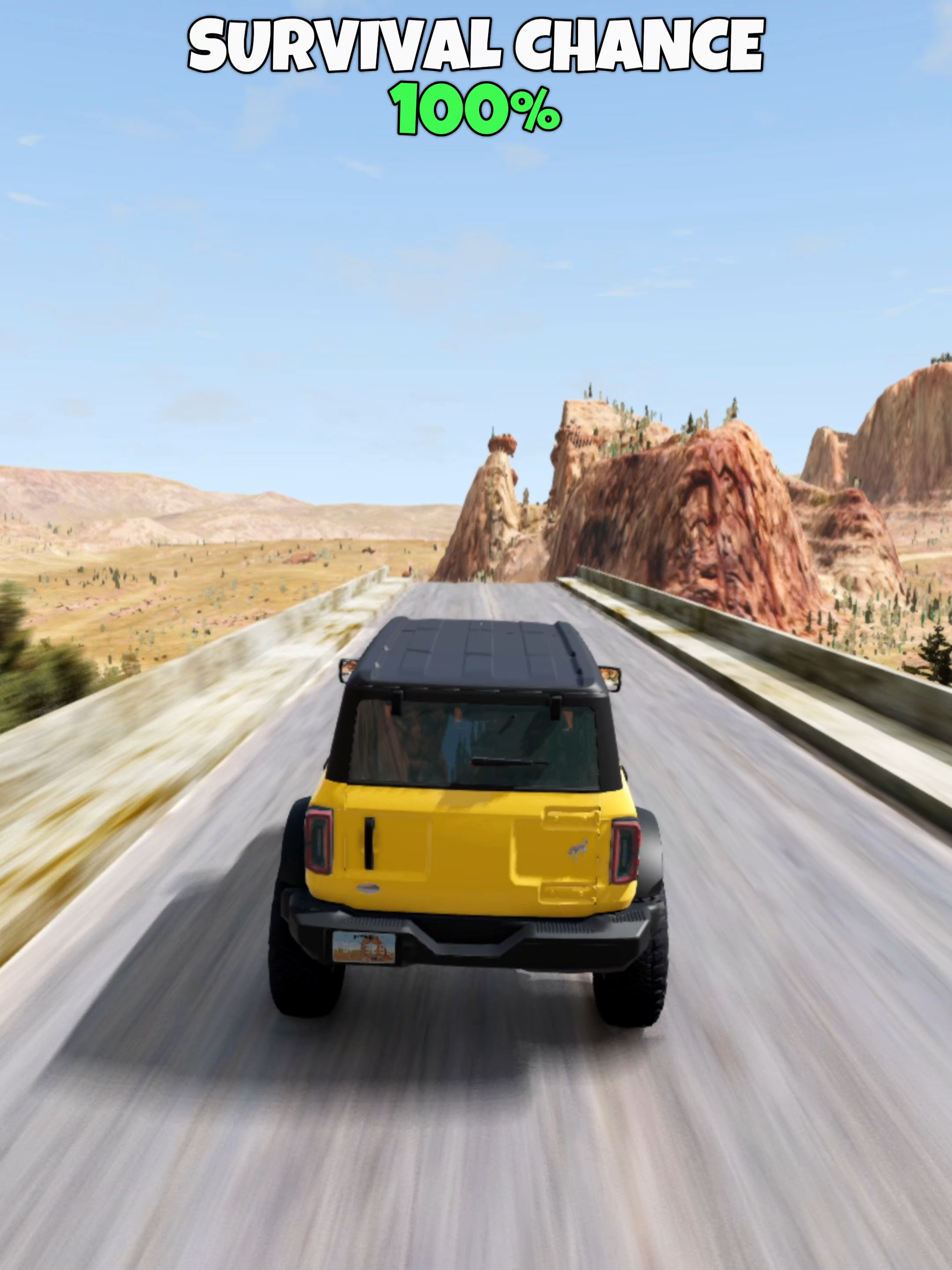 Jump and brake test , survival chance💯 #beamngdrive #carstiktok #gaming #crash