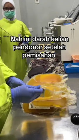 Menjadi 2 produk darah setelah pemisahan  #donordarah #tranfusidarah #darah #plasma #pmi 