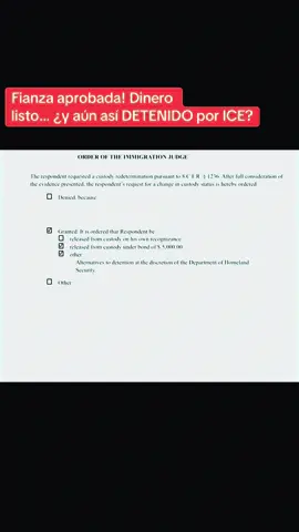 Muchos inmigrantes logran lo más difícil: un juez aprueba su fianza y la familia junta el dinero. Pero ICE no los deja salir sin un patrocinador con papeles, impuestos al día y suficiente ingreso. Este camino no lo podemos recorrer solas — lo caminamos en comunidad.   #RutaMigrante #ICE #Inmigración #FianzaMigratoria #Bond #Inmigrantes #Justicia #Libertad #Comunidad 