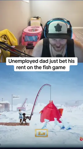 Unemployed dad just bet his rent on the fish game #unemployed #fishing #kickstreaming 