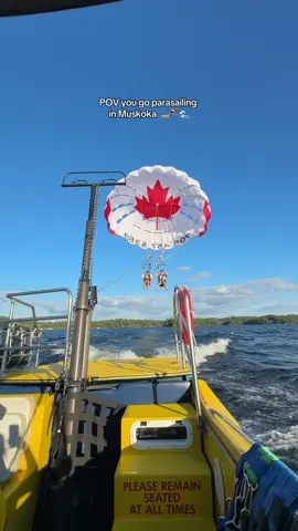 Who knew you could do this right in Muskoka?!? Had such a fun time doing this with my fam🫶🏻 Check out @Ski-Mazing they do it in a few different areas 🤠🤠🤠 #fyp #muskoka #muskokalife #parasailing #muskokaparasailing 