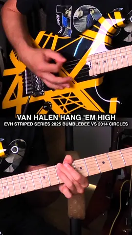 Van Halen Hang ‘Em High - EVH Striped Series 2025 Bumblebee vs 2014 Circles.  #evh #vanhalen #eddievanhalen #guitarist #musician