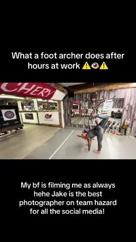 Teeheeee some after work antics from me and my bestie jake #archery #footarcher #taliahazard  