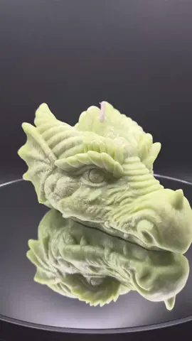 Green Dragon Head.Made with palm/feather wax for amazing effect. Made by me and up for sale. link is in bio to see my inventory. #candlemaker #pnw #candles #fyp #SmallBusiness 