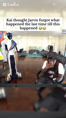 Kai thought Jarvis forgot what happened the last time till this happened 😭😂 #kaicenat #1xrobot #fyn #viral #streamer 