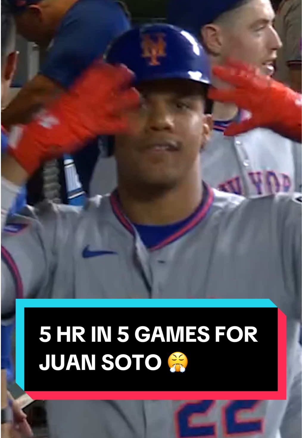Juan Soto clubs his 5th home run in his last 5 games … and he knows how to celebrate 😜 #MLB #juansoto #mets #homerun 