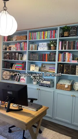 I’ll never shut up about my custom shelves my husband built me #housetour #shelftour #BookTok 