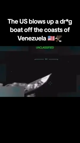 The US destroys a cart*l boat off the coast of Venezuela 🇺🇸🦅 #military #marines #airforce   #usa #america 