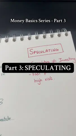 Speculating often looks like investing… but it’s not.  In Part 3 of my Money Basics series, I’m breaking down the difference: Speculating = chasing quick profits, high risk Investing = building long-term wealth, patience Saving = creating stability & security Speculation isn’t always bad—it’s just not the foundation of real wealth. Think of it as spice, not the main dish.  If you’re just starting out and don’t know where to begin, comment or DM me ‘Invest’ 💛 I’ll help you put together a plan that actually fits you. #investing #basics #moneytips #moneybasics #investing101    