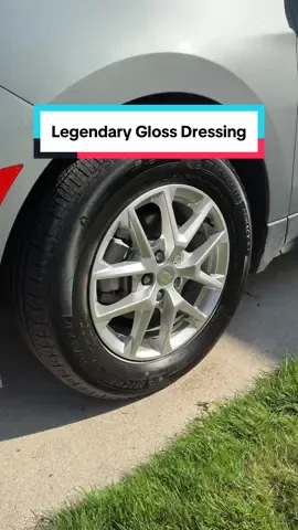 Restore your tires and any plastic trim on your car with this gloss dressing! #tireshine #plasticrestorer #cardetail #cardetailer #plasticrestoration #carcare #legendarycarcare 